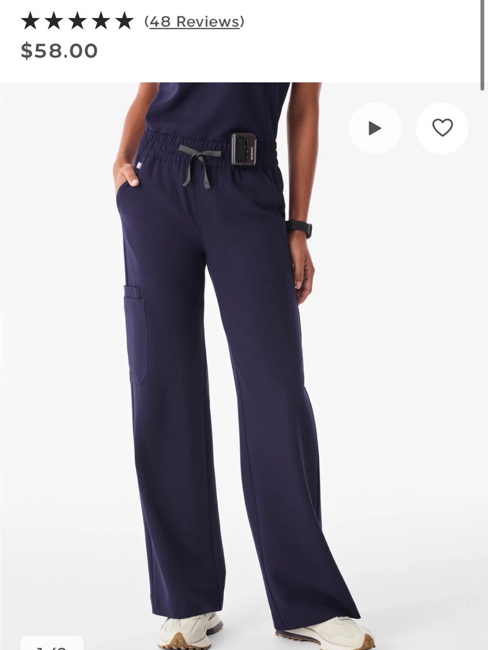 Figs Isabel Ruched Wide Leg Scrub Pants